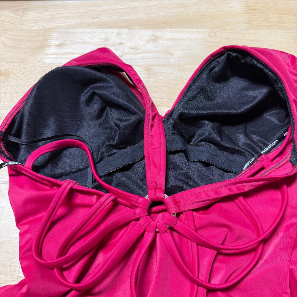 Magicsuit NWT Dark PINK Drew One Piece Swimsuit Size 10 Wireless Bra Strappy - Picture 8 of 14